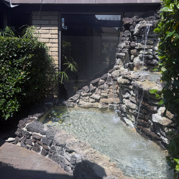 Water fountain at the entrance of Temple City Dental Care.