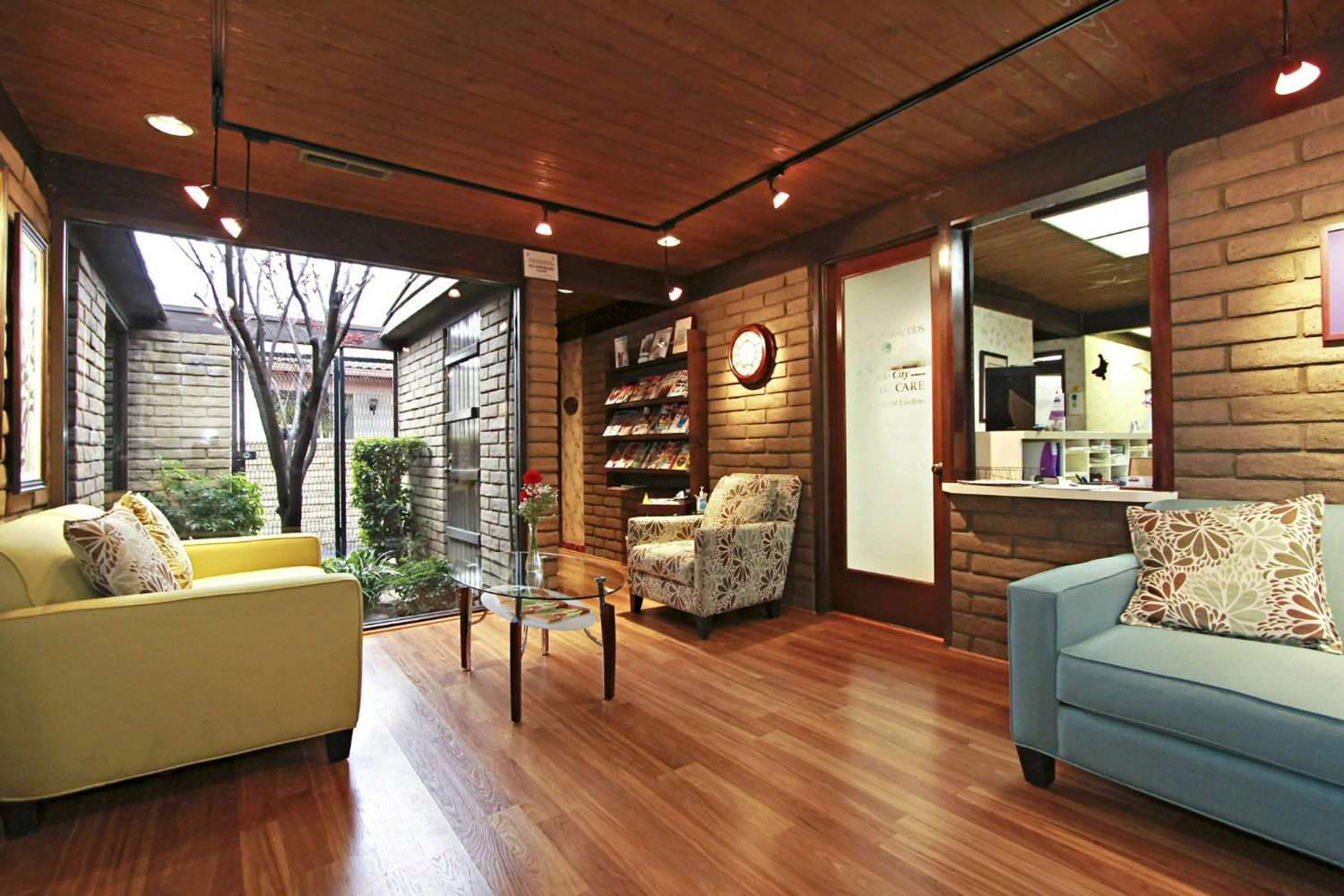 Waiting area and lobby of the Temple City Dental Care.