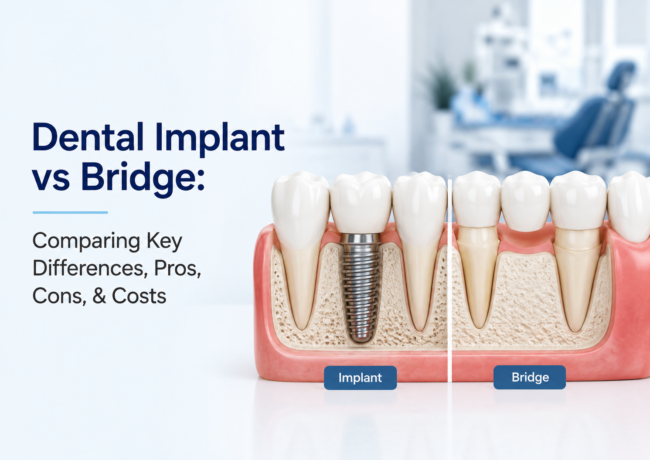 dental-implant-vs-bridge Dental implant vs dental bridge featured image